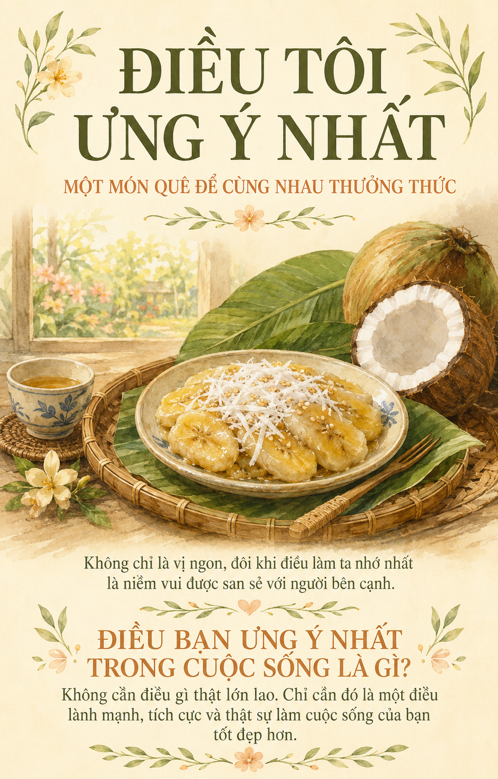 Món mì quết dừa và chuối quết dừa trong mục Điều bạn ưng ý